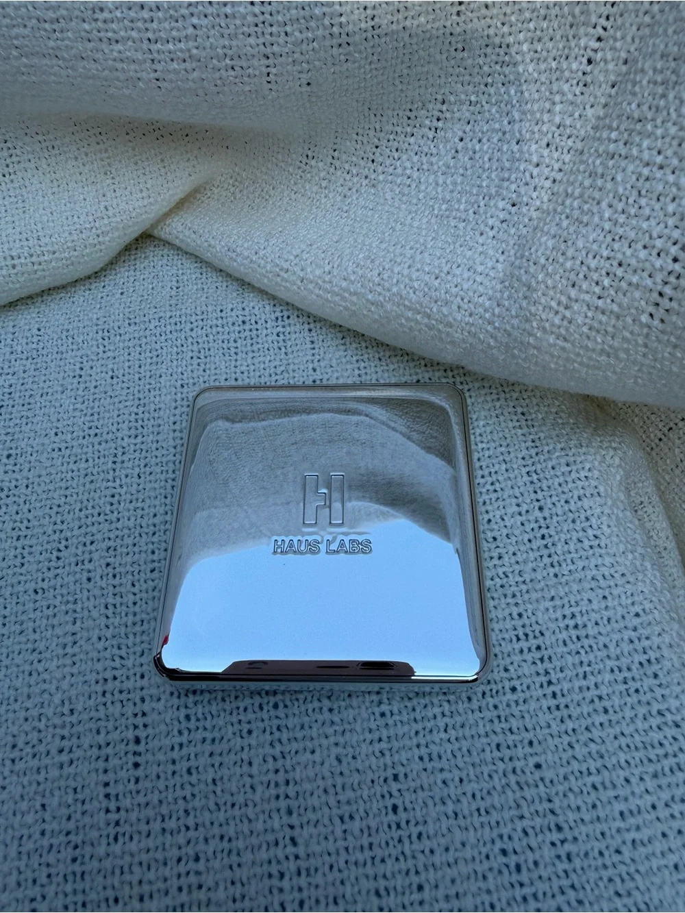 NIB Haus Labs By Lady Gaga Silver Compact Mirror Blush in Watermelon Bliss